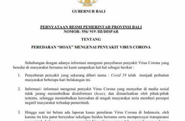 surat pernyataan resmi
